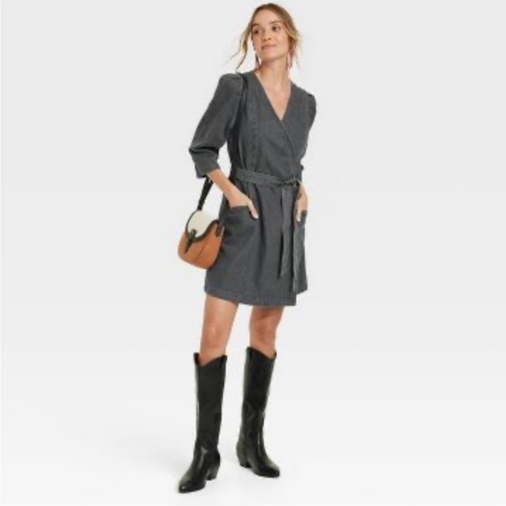 Denim Wrap Dress